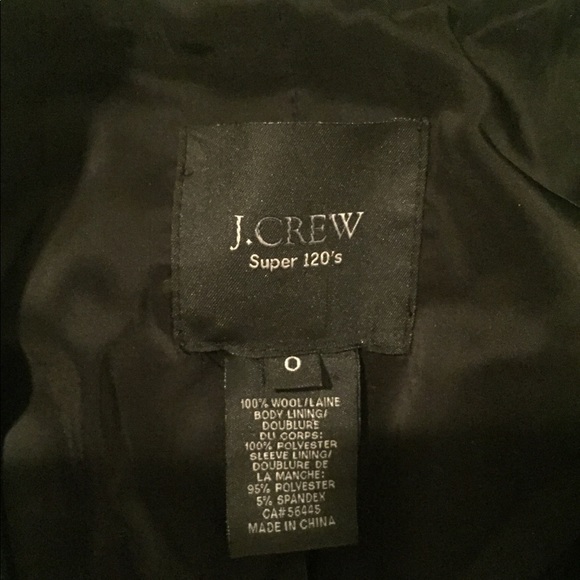 J. Crew Black Blazer Size 0 Super 120s - Picture 3 of 3